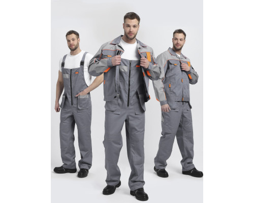 Костюм Драга-2 (тк.Смесовая МВО,240) п/к, серый/св.серый/оранжевый